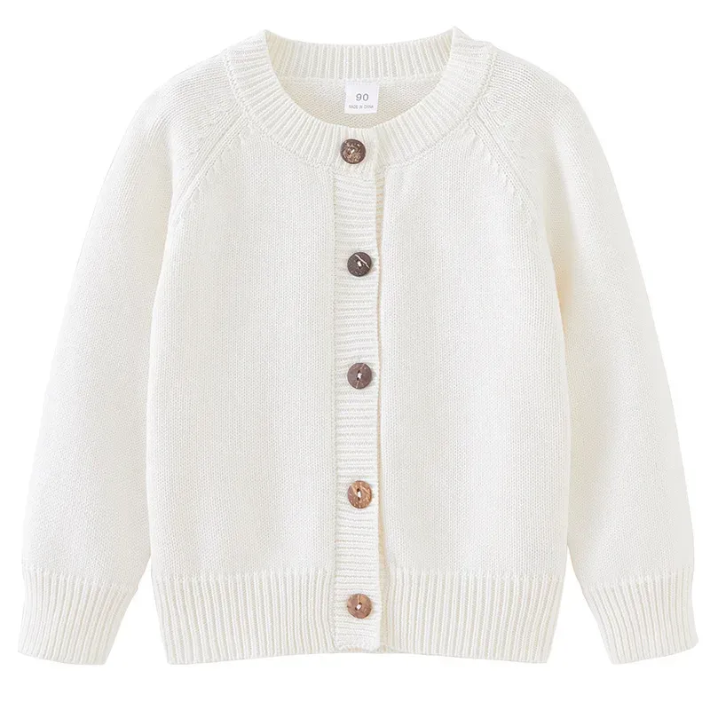 Wholesale Kids Toddler Boys Girls Autumn Winter Casual Cute Solid Color Cardigan Knitted Long Sleeve Sweater - Image 7