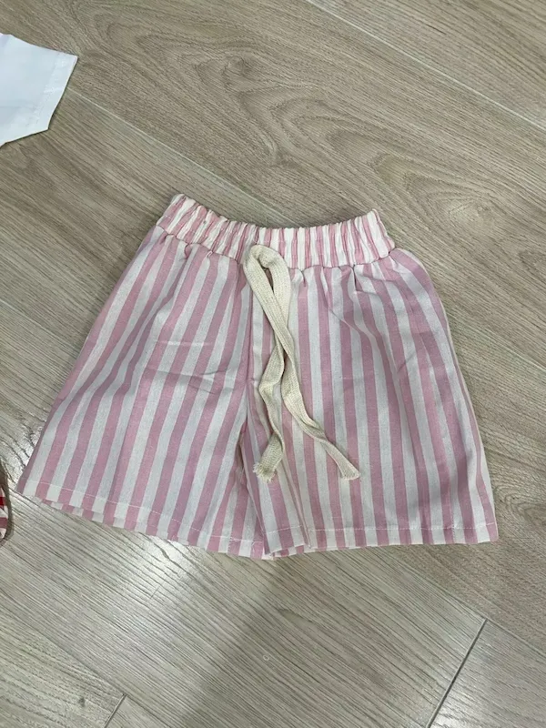 Wholesale Summer Kids Boys Girls Stripe Lace-Up Shorts - Image 11