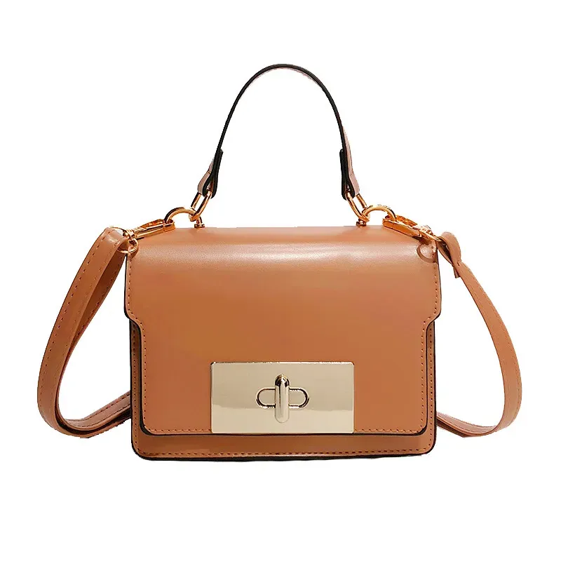 Simple Fashion Trendy All-match Versatile Shield Lock Buckle Messenger Handbags Design Crossbody Doctor Bags - Image 2