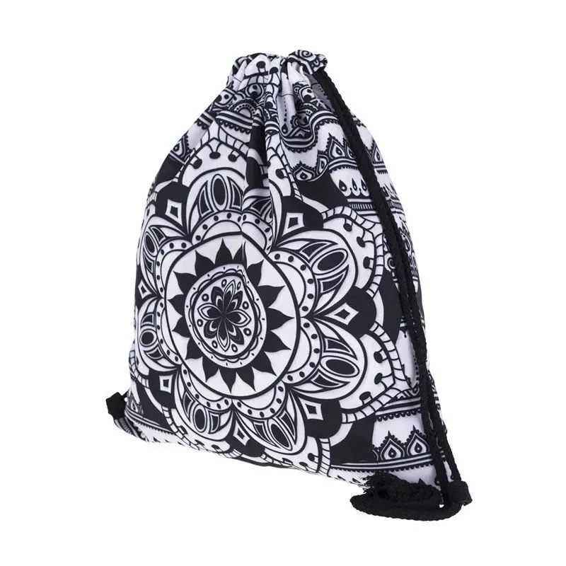 Modern Fashion Geometric Modern Aesthetics Printed Storage Drawstring Bag - Image 3