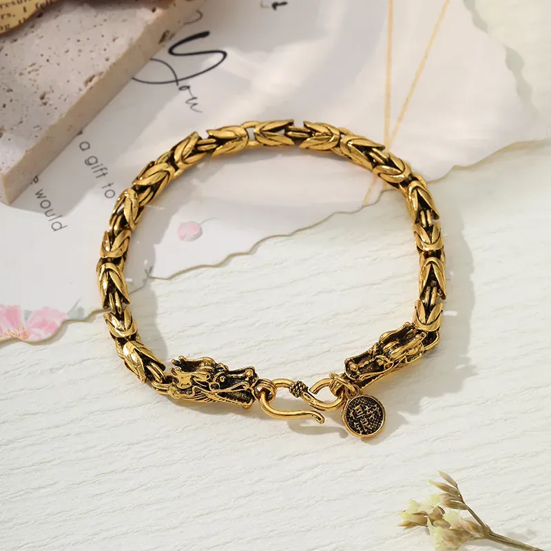 Wholesale Men Fashion Retro Dragon Totem Bracelet - Image 3