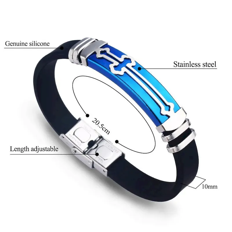 Wholesale Men Fashion Casual Stainless Steel Cross Bracelet - Image 3