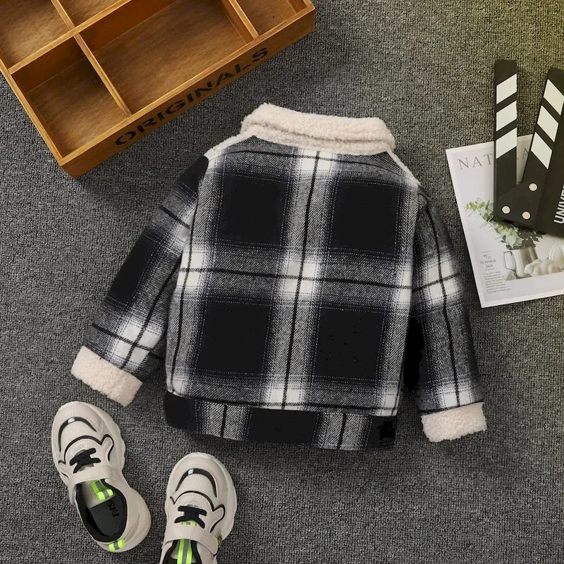 Wholesale Kids Baby Boys Girls Spring Autumn Casual Long Sleeve Plush Coat - Image 4