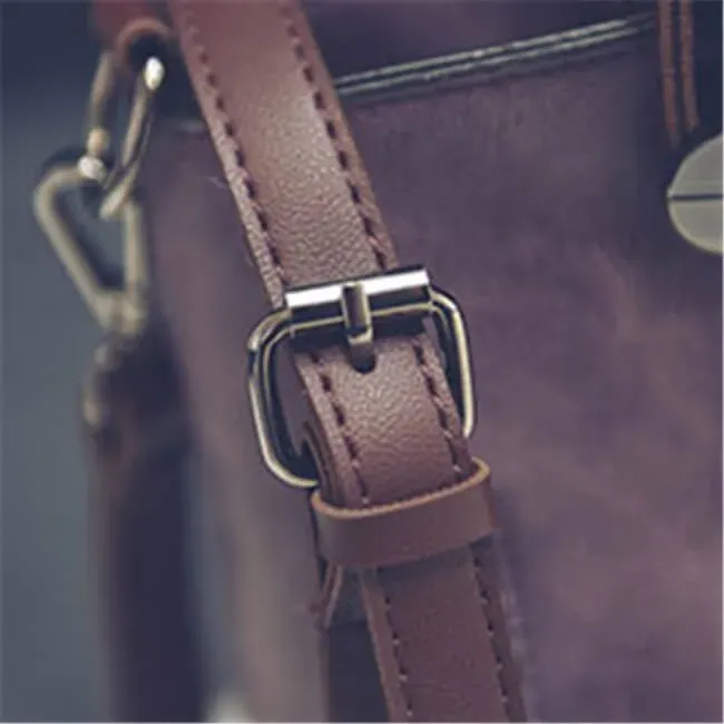 Women Fashion Large Capacity Zipper Patchwork Square Shape Handle Bag - Image 11