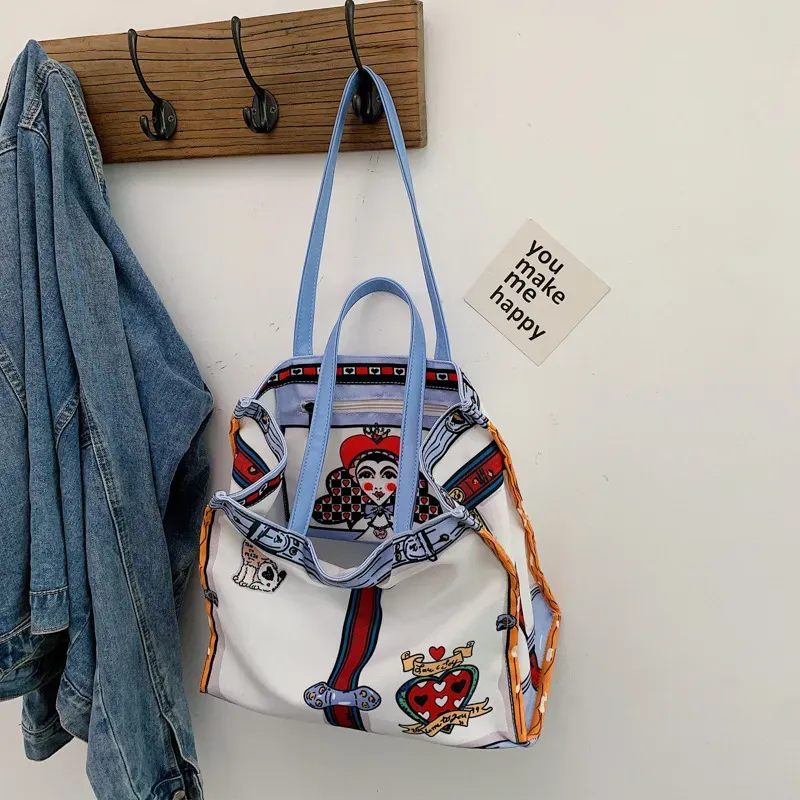 Women Simplicity Large Capacity Canvas Shoulder Bag - Image 4