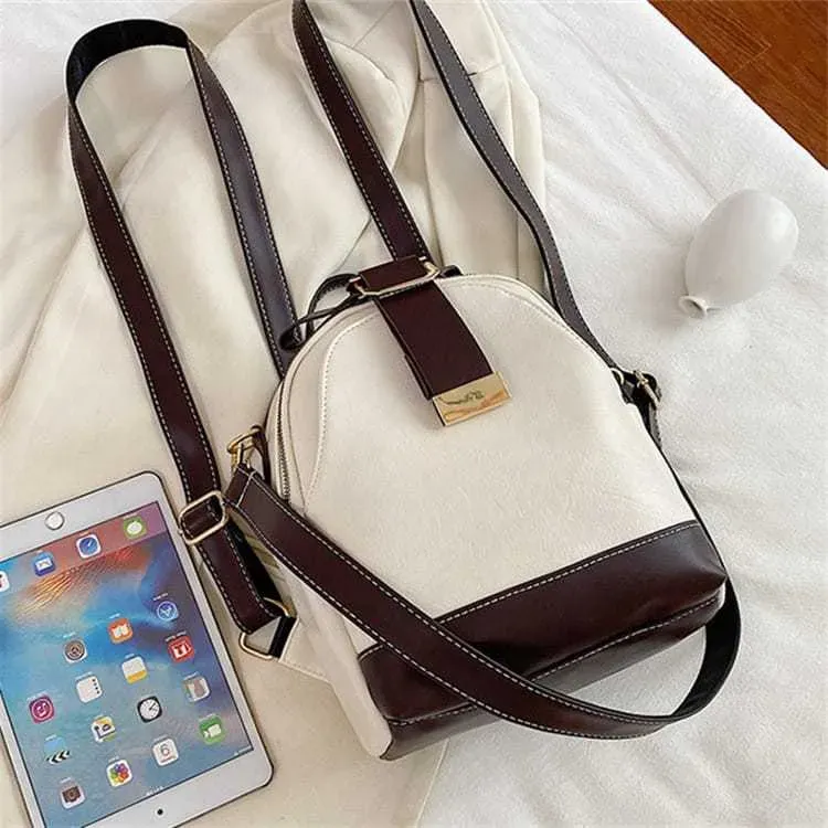 Women Classic Color Blocking Multi-pocket Backpack - Image 5