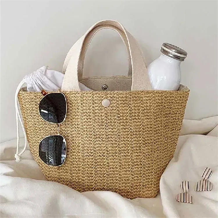 Women Fashion Patchwork Large Capacity Weave Shoulder Bag - Image 5