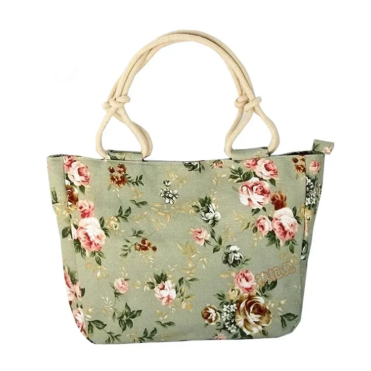 Women Casual Color Blocking Large Capacity Canvas Tote Bag - Image 5