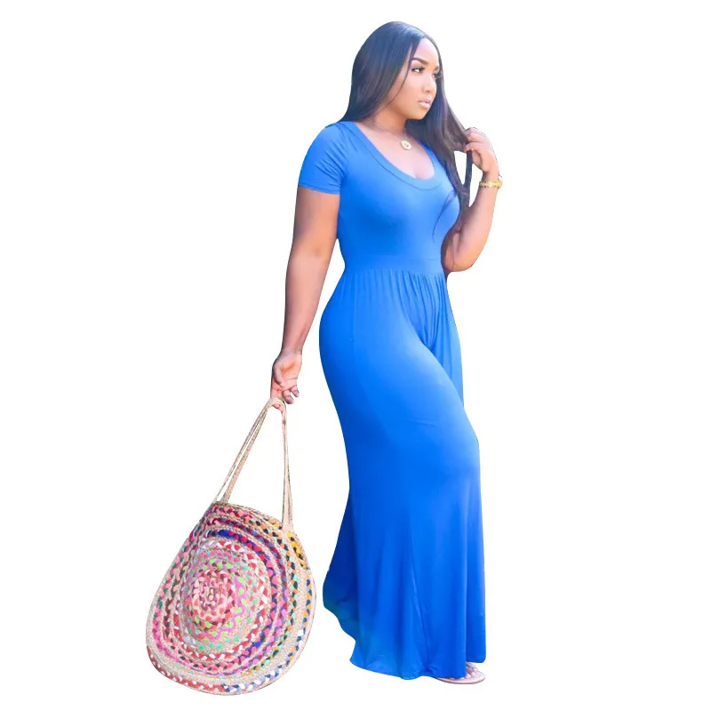 XL-5XL Women Plus Size Solid Color Wide Leg Jumpsuits - Image 14