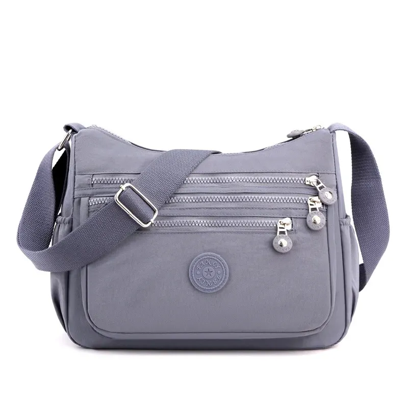 Women Casual Multi Pocket Design Zipper Design Solid Color Large Capacity Shoulder Bag - Image 8