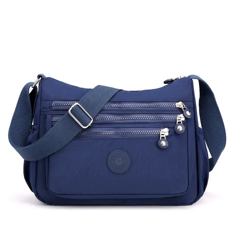 Women Casual Multi Pocket Design Zipper Design Solid Color Large Capacity Shoulder Bag - Image 10
