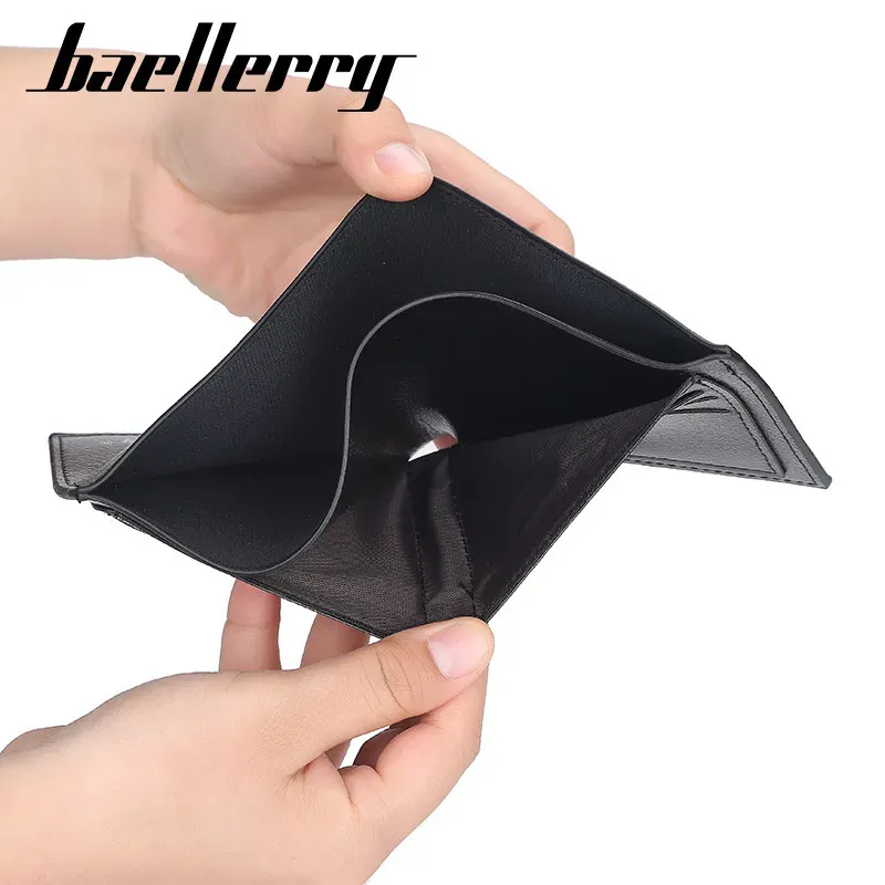 Men Wallet Soft Leather Lychee Pattern Wallet Short Wallet - Image 4