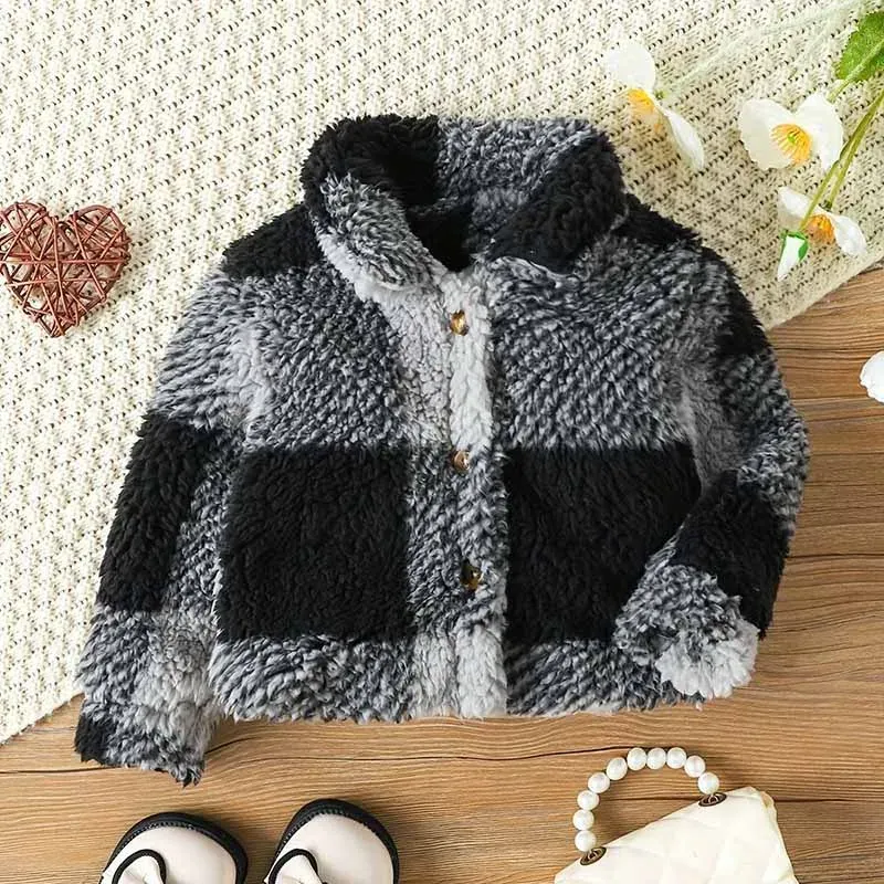 Wholesale Kids Baby Boys Girls Autumn Winter Casual Long Sleeve Plush Coat - Image 2