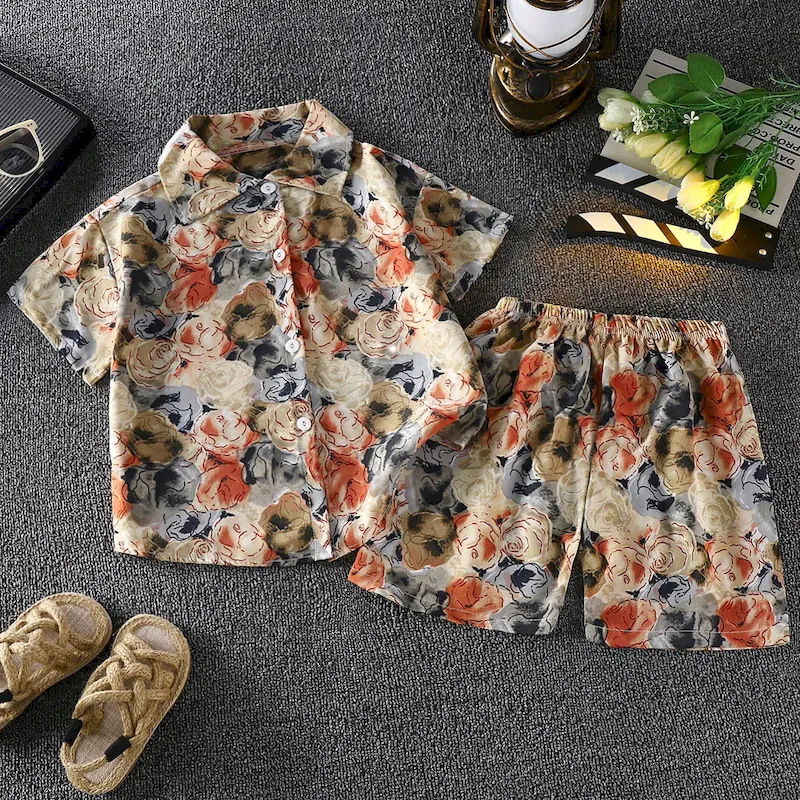 Wholesale Boy'S Fashion Cartoon Print Shirt And Shorts Two-Piece Set - Image 7