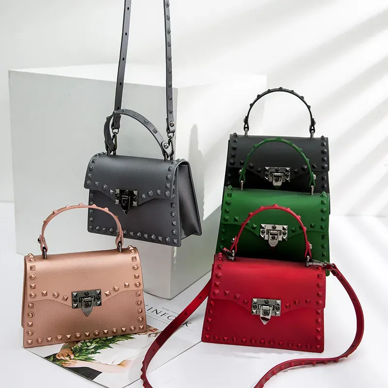 20*8*14cm Women Fashion Matte Surface Rivet Design Crossbody Bag - Image 8