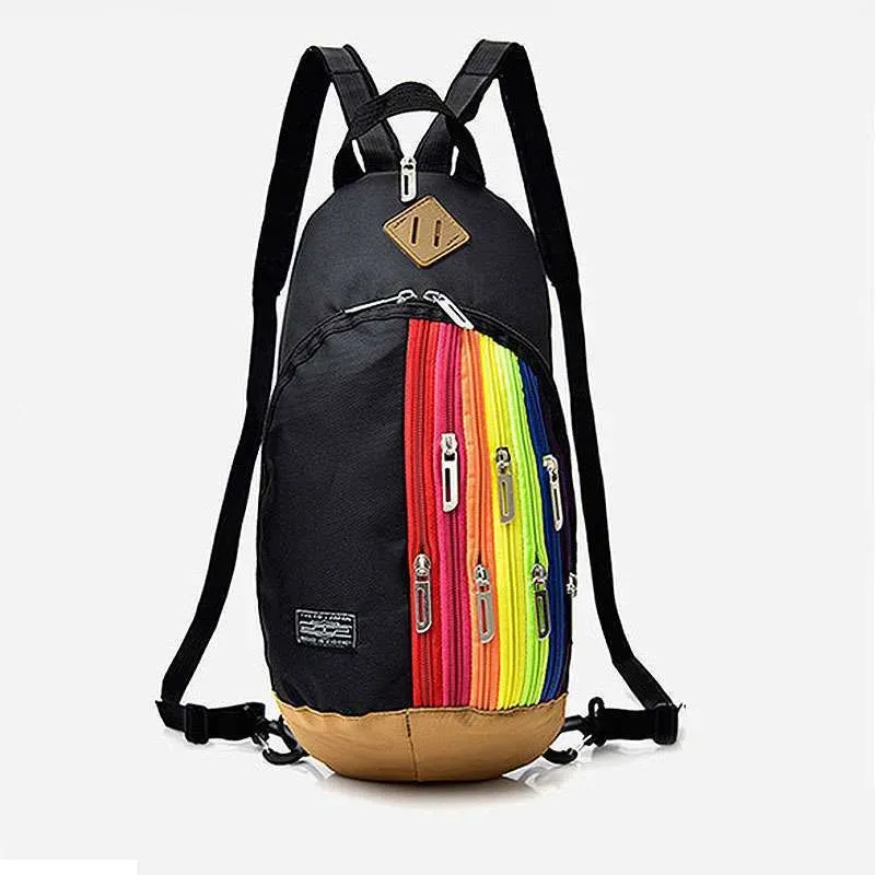Fashion Trendy Rainbow Color Crossbody Chest Bag Backpack - Image 12