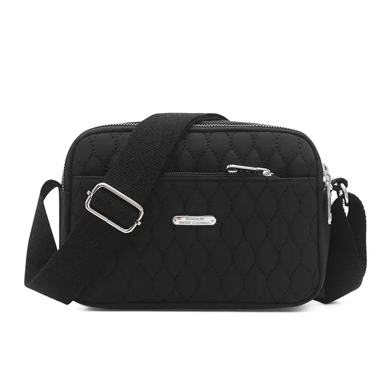 Women Casual Stitching Design Solid Color Quilted Crossbody Bag - Image 9
