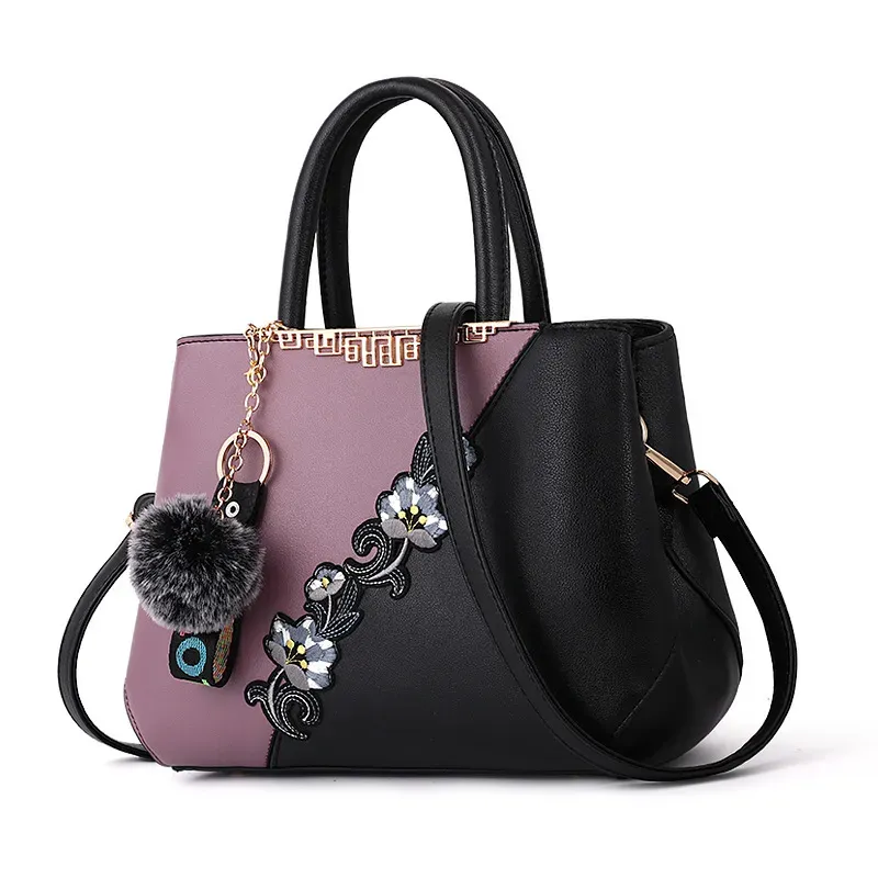 Contrast Color Ladies Flower Handbag Shoulder Fashion Bag - Image 12