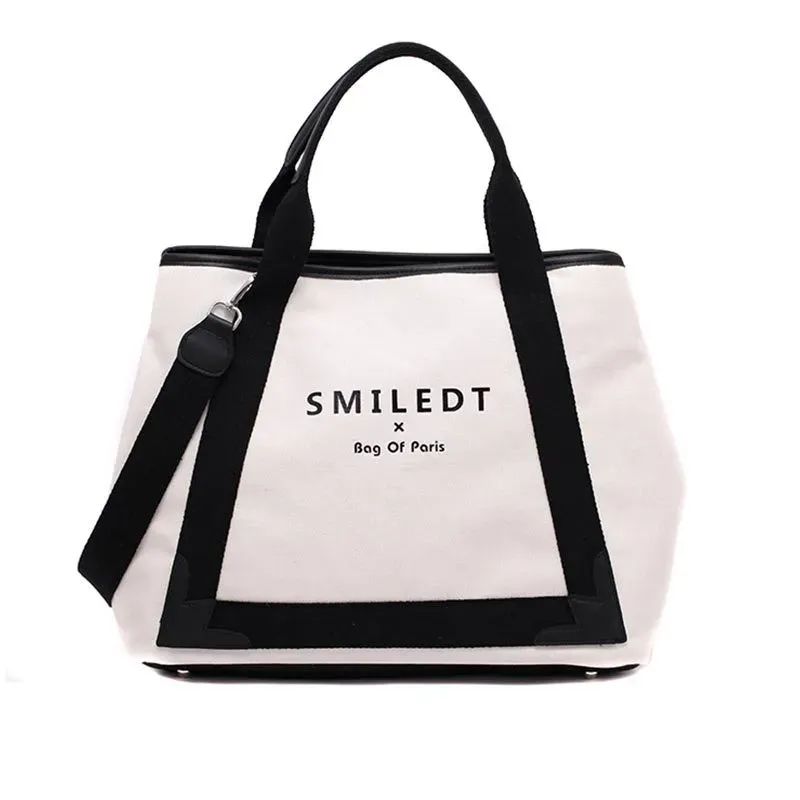 Women Casual Letter Pattern Large Capacity Canvas Tote Bag - Image 8