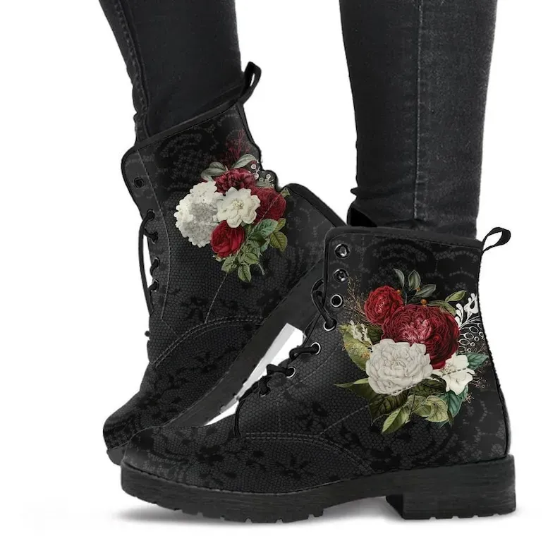 Gothic Oversized Printed Short Boots - Image 12