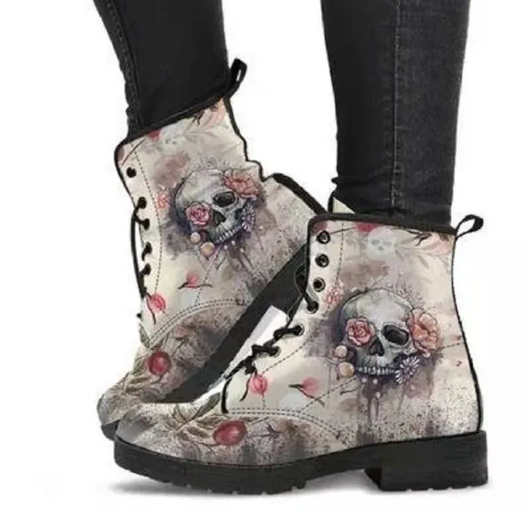 Gothic Oversized Printed Short Boots - Image 16