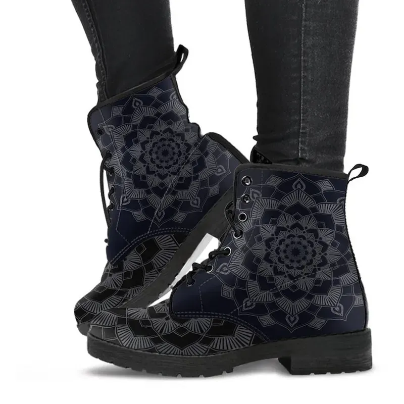 Gothic Oversized Printed Short Boots - Image 24