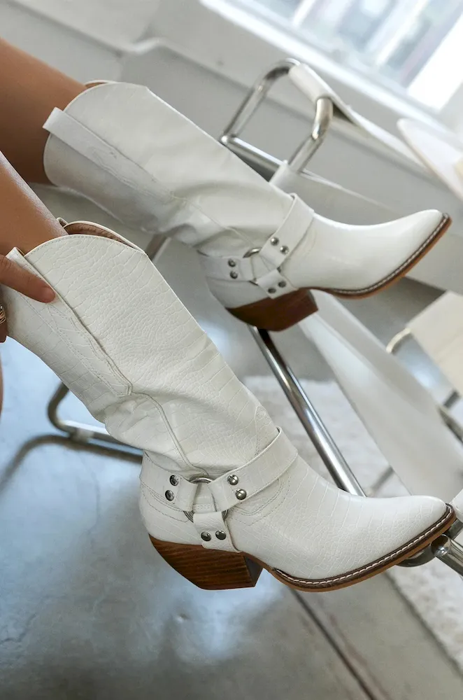 Fashion Plus Size Cow Print Mid-Calf Boots - Image 5