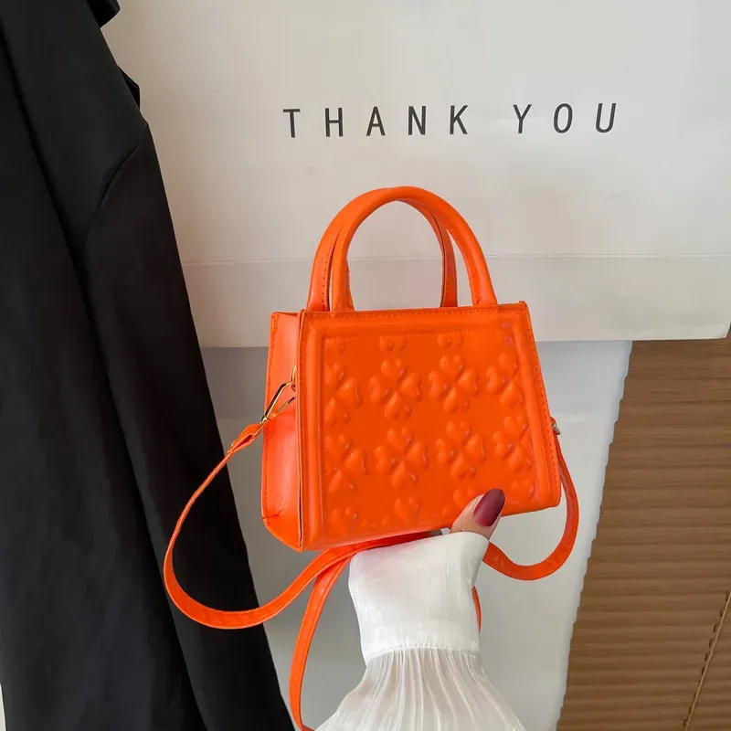 Simple Solid Color Indentation Shoulder Bag - Image 17