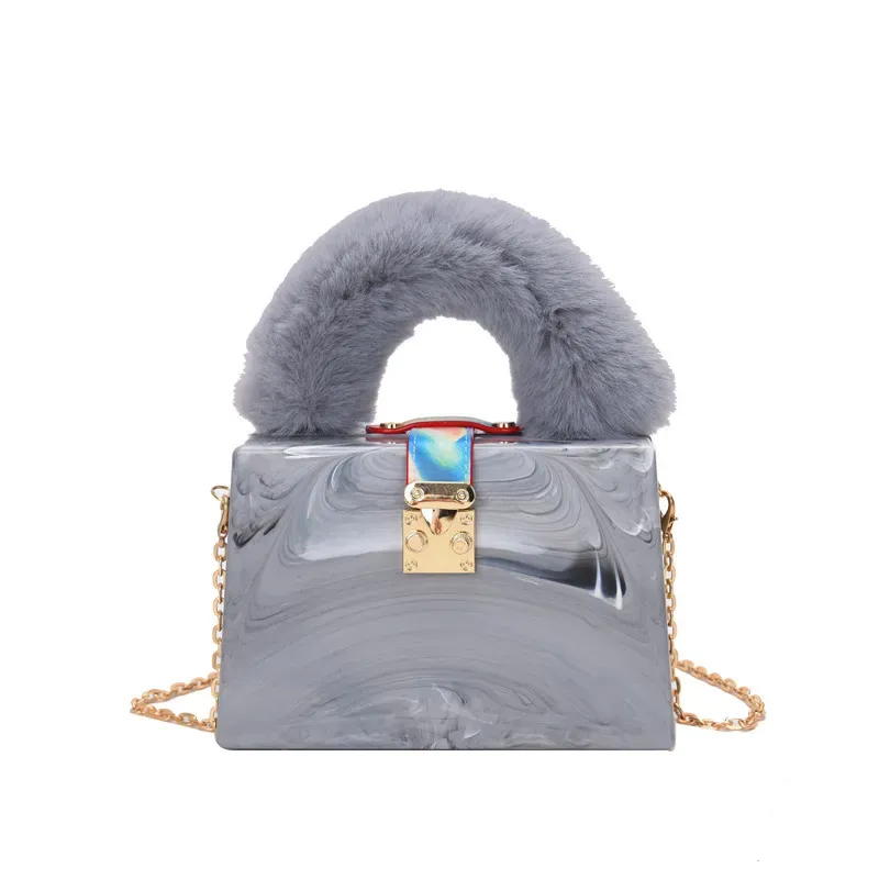 Fashionable Tie Dye Acrylic Plush Tote Shoulder Bag - Image 11