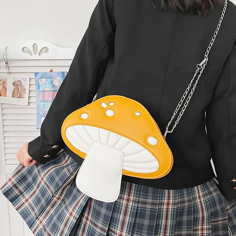 Women Fashion Personality Design Funny Cute Cartoon Pu Mushroom Shape Bag - Image 11