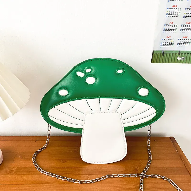 Women Fashion Personality Design Funny Cute Cartoon Pu Mushroom Shape Bag - Image 14