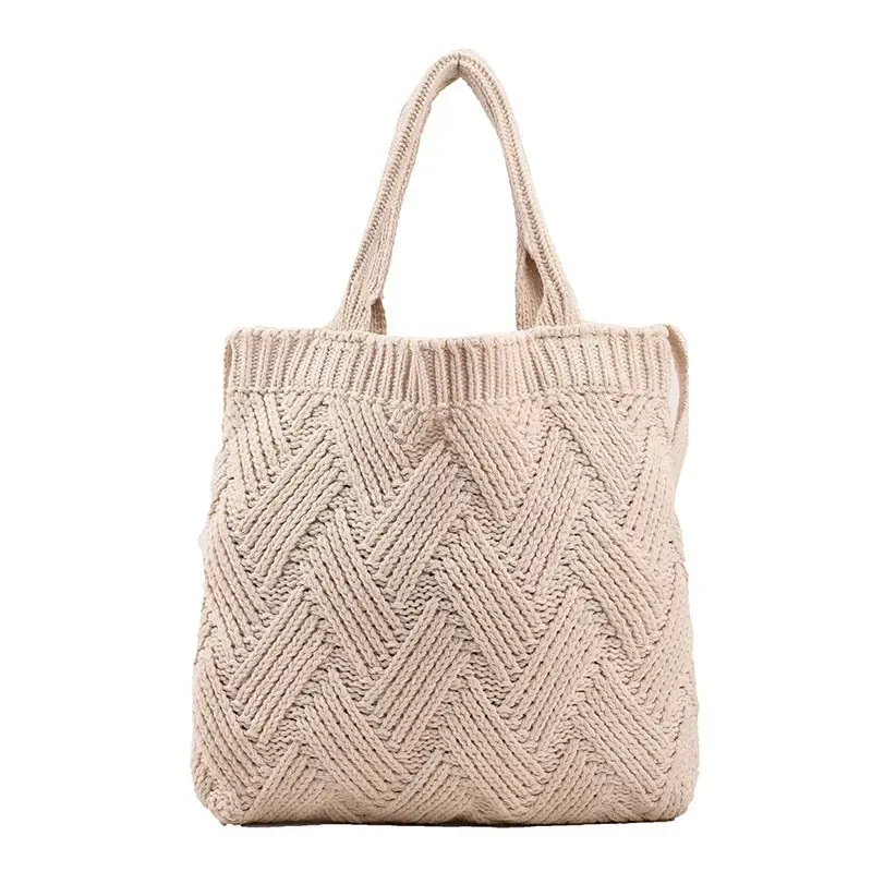 Women'S Fashion Knitted Vintage Woven Tote Bag - Image 5