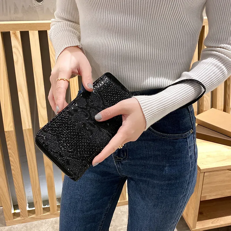 Women Fashion Vintage Embossed Long Coin Purse - Image 4