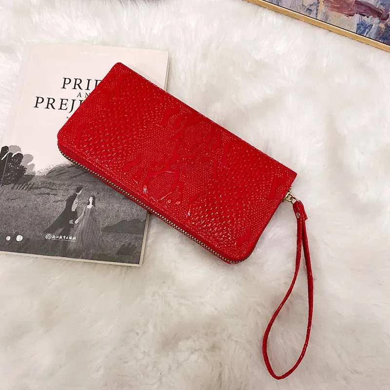 Women Fashion Vintage Embossed Long Coin Purse - Image 15