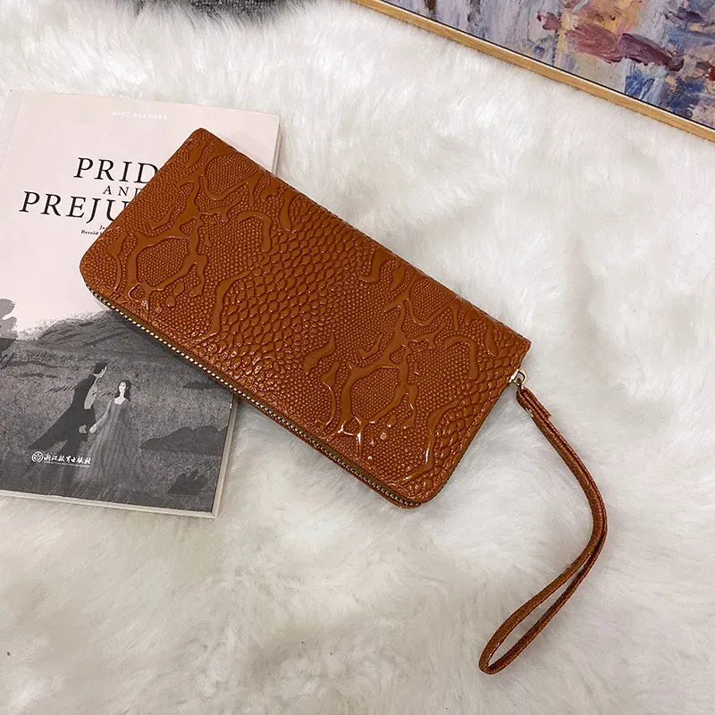Women Fashion Vintage Embossed Long Coin Purse - Image 17