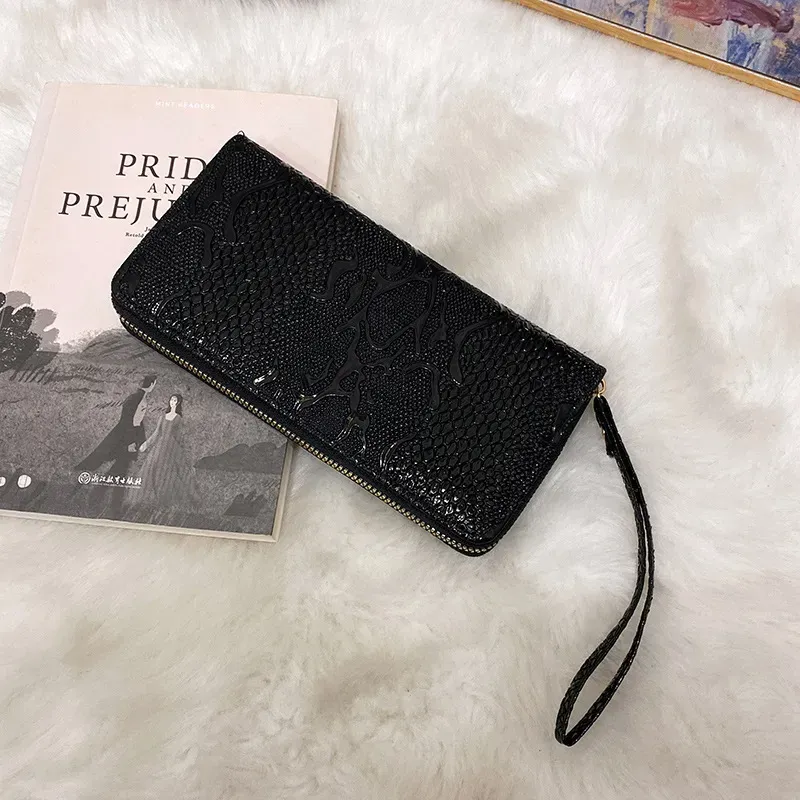Women Fashion Vintage Embossed Long Coin Purse - Image 20