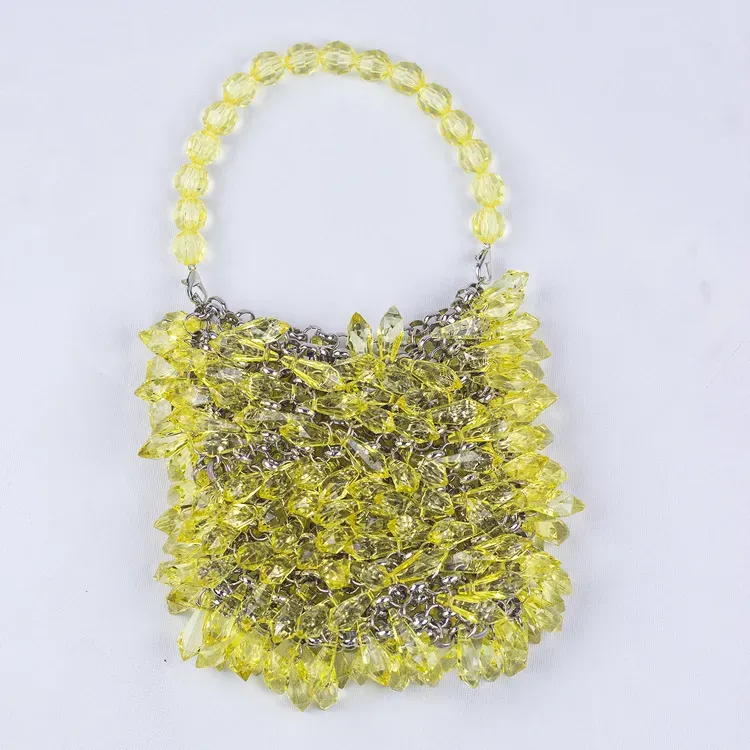 Women Fashion Transparent Handmade Acrylic Bead Water Drop Tote Bag - Image 7