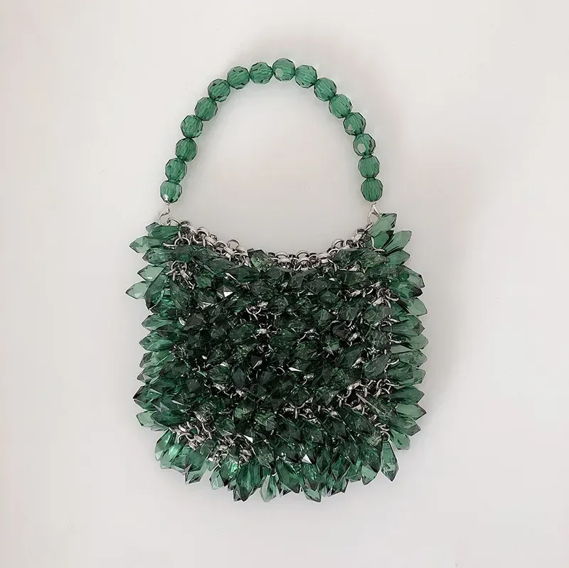 Women Fashion Transparent Handmade Acrylic Bead Water Drop Tote Bag - Image 15