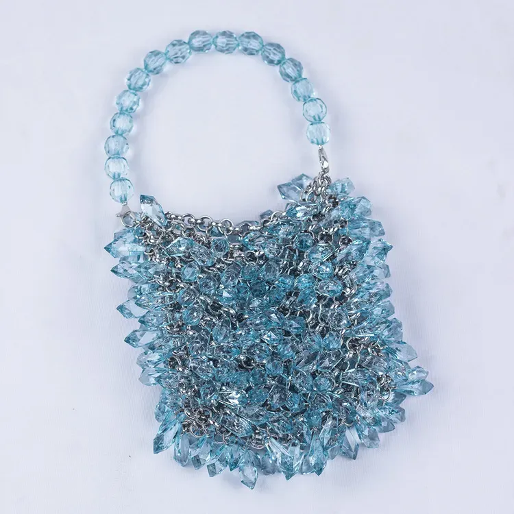 Women Fashion Transparent Handmade Acrylic Bead Water Drop Tote Bag - Image 16
