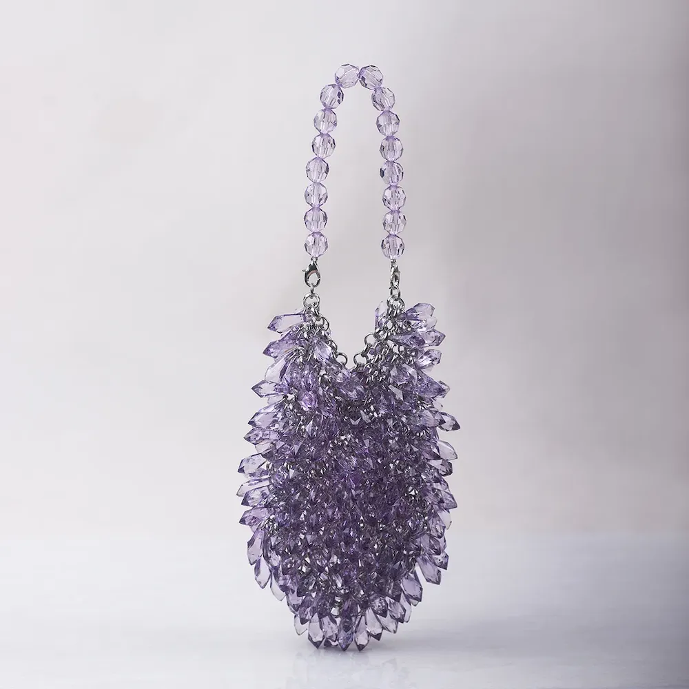 Women Fashion Transparent Handmade Acrylic Bead Water Drop Tote Bag - Image 17