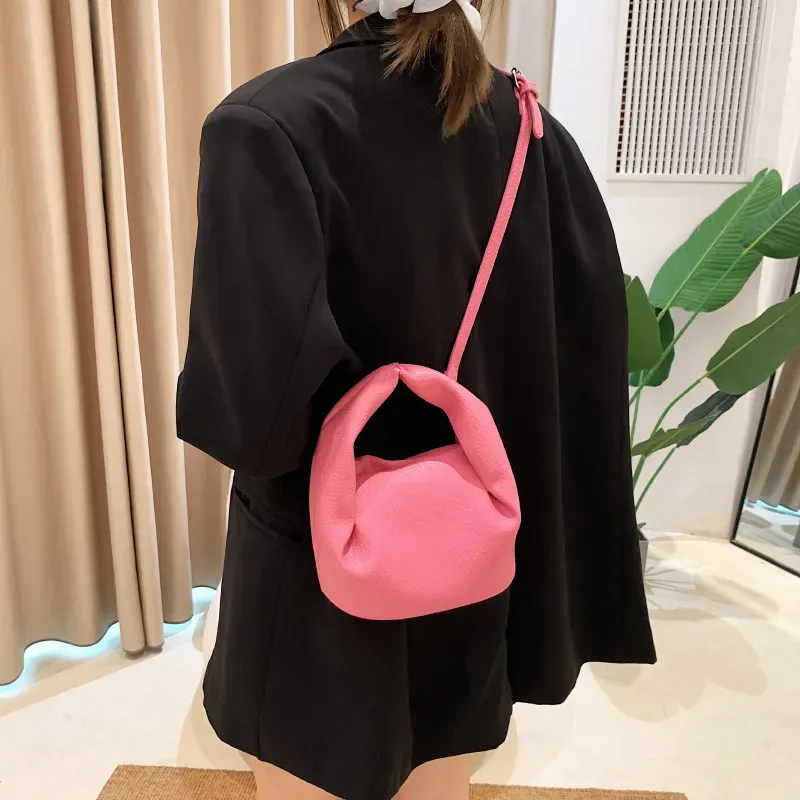 Women Fashion Pleated Cloud Solid Color Tote Bag - Image 7