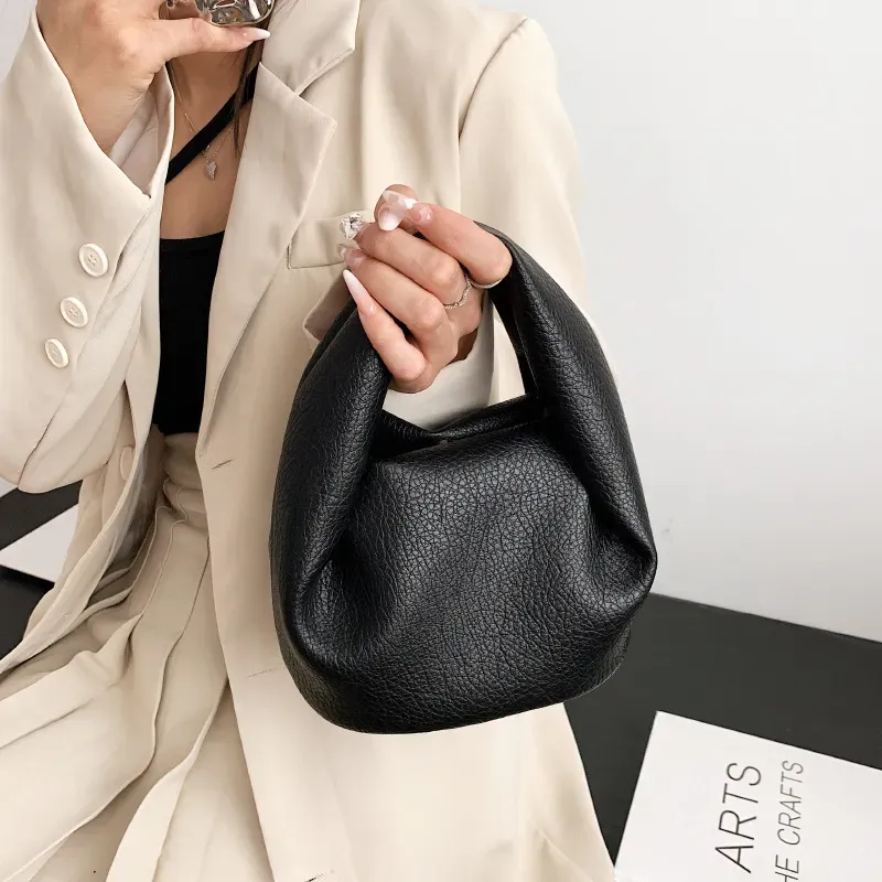 Women Fashion Pleated Cloud Solid Color Tote Bag - Image 9