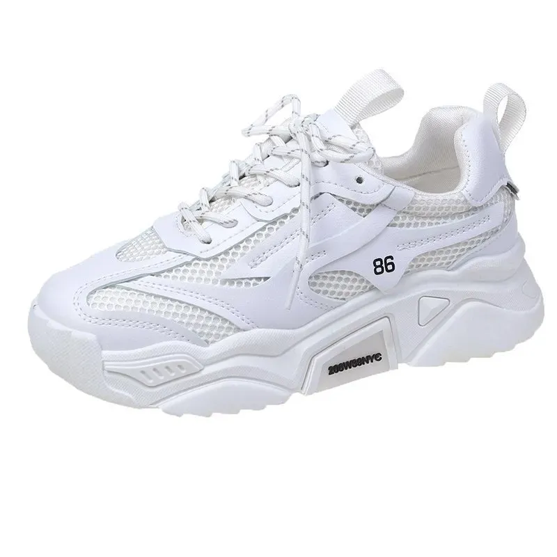 Summer Women Fashion Casual Mesh Breathable Thick-Soled Sneakers - Image 5