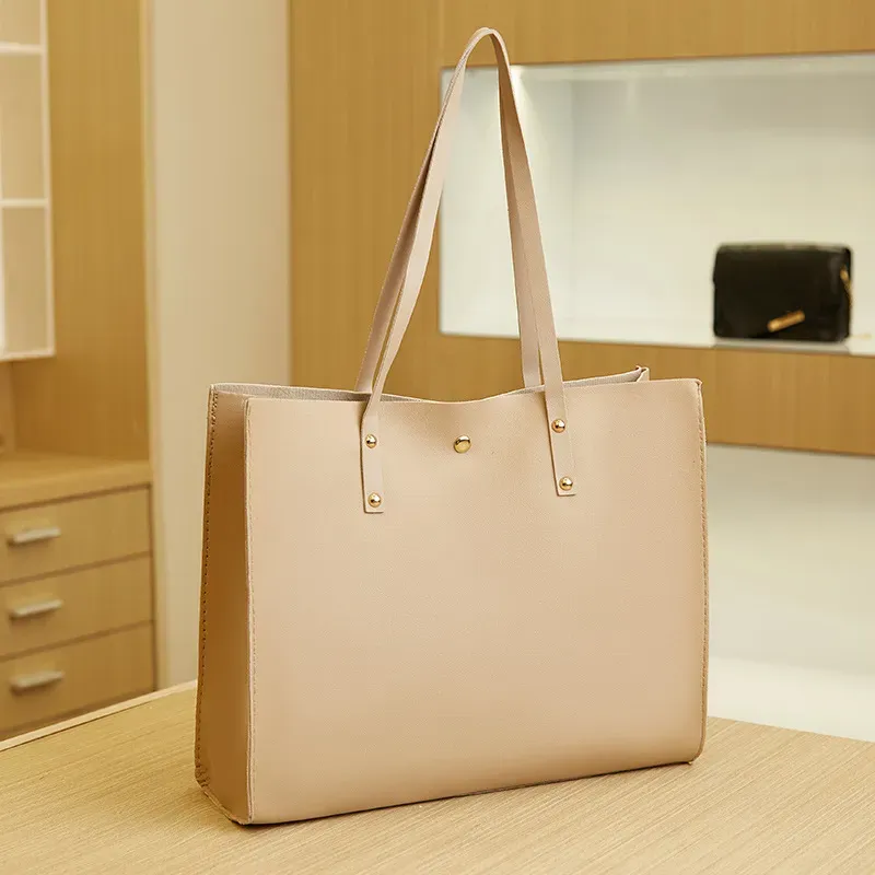 Women Fashionable Simple Crocodile Print Large Capacity Square Tote Bag