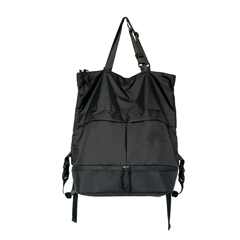 Neutral Fashion Solid Color Large Capacity Waterproof Nylon Backpack - Image 6