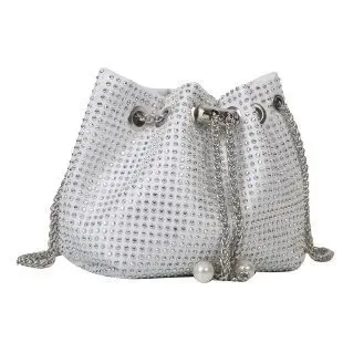 Women Fashion Rhinestone Chain Bucket Bag - Image 14