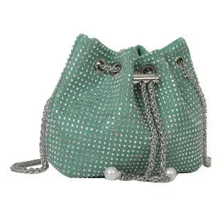 Women Fashion Rhinestone Chain Bucket Bag - Image 19