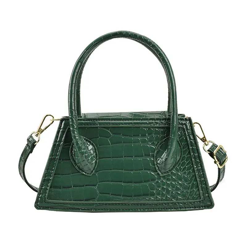 Women Fashion Crocodile Pattern Square Handle Shoulder Bag - Image 5