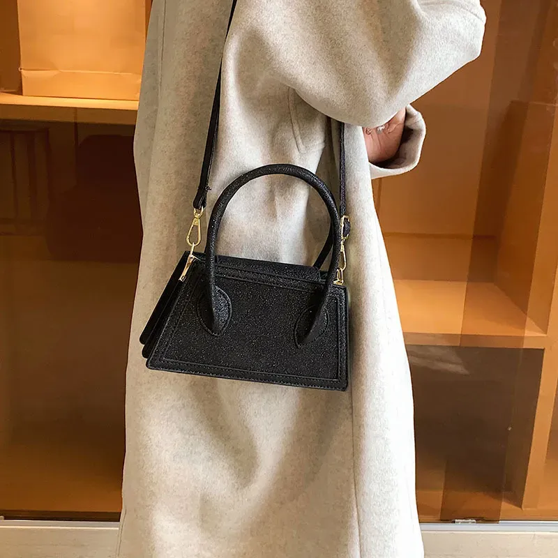 Women Fashion Crocodile Pattern Square Handle Shoulder Bag - Image 8