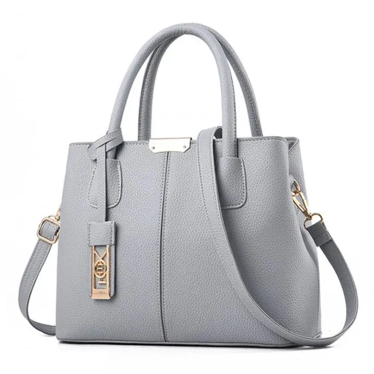Women Fashionable Large Capacity Square PU Handle Shoulder Bag - Image 3